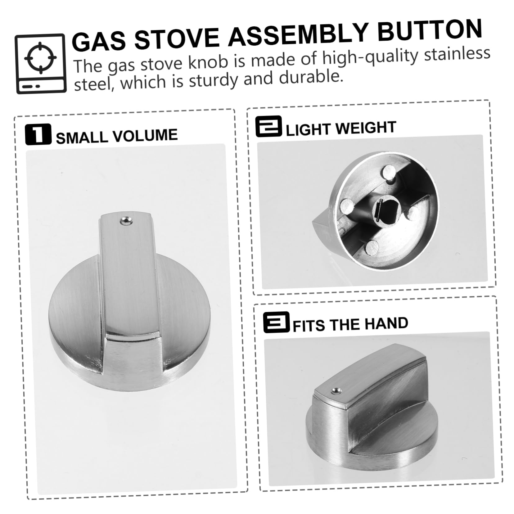 KITANDOVE 15-Piece Stainless Steel Adjustable Gas Stove Knob Set - Replacement Control Knobs for Wolf, Oven, Cookware & Stoves - Durable Metal Ignition Switch for Propane Cooktops (Perfect for Kitchen Upgrades & Appliance Repairs)