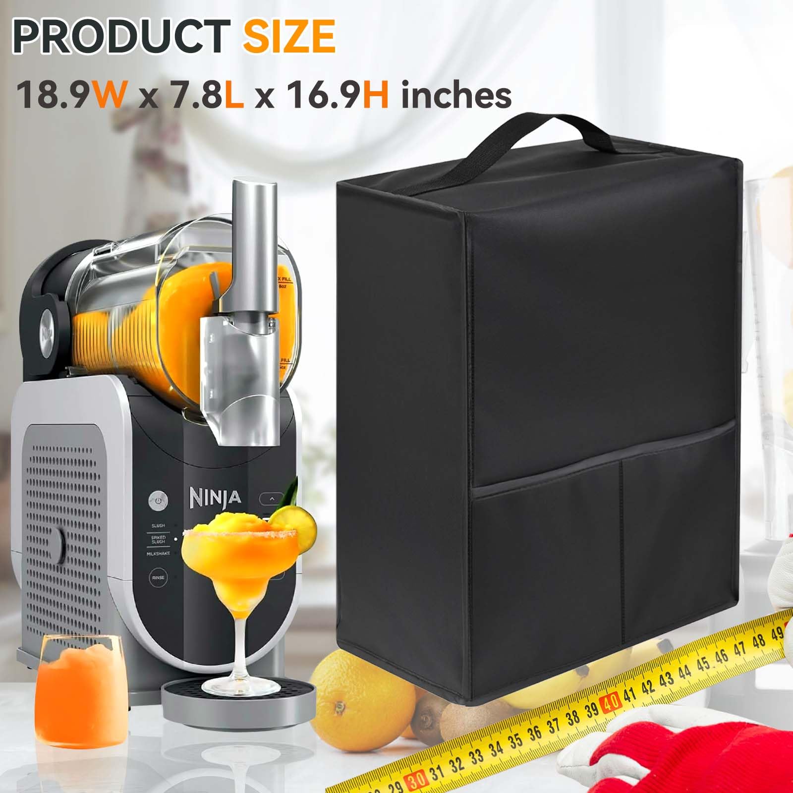 Waterproof Nylon Blender Cover for Ninja SLUSHi 72 oz Professional Frozen Beverage Maker - Black - Perfect for Smoothie Making & Kitchen Appliance Protection