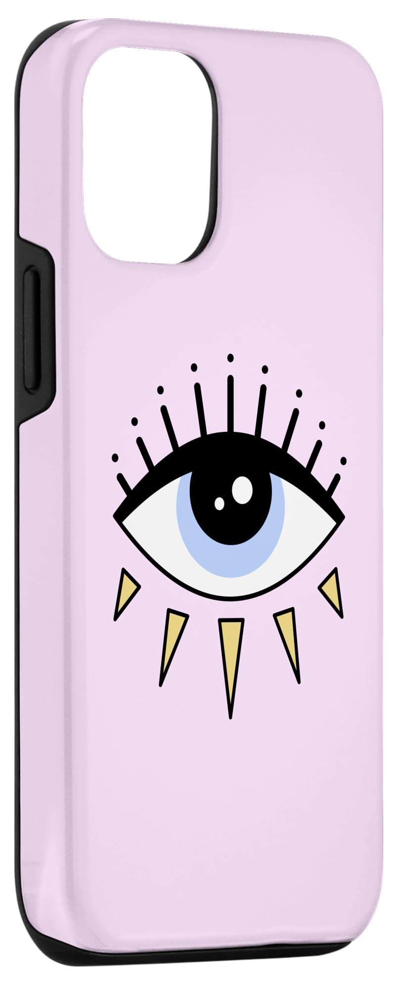 Evil Eye Pink iPhone 12/12 Pro Slim Protective Phone Case - Trendy & Durable Cover for Everyday Use, Perfect for Work, Travel & School