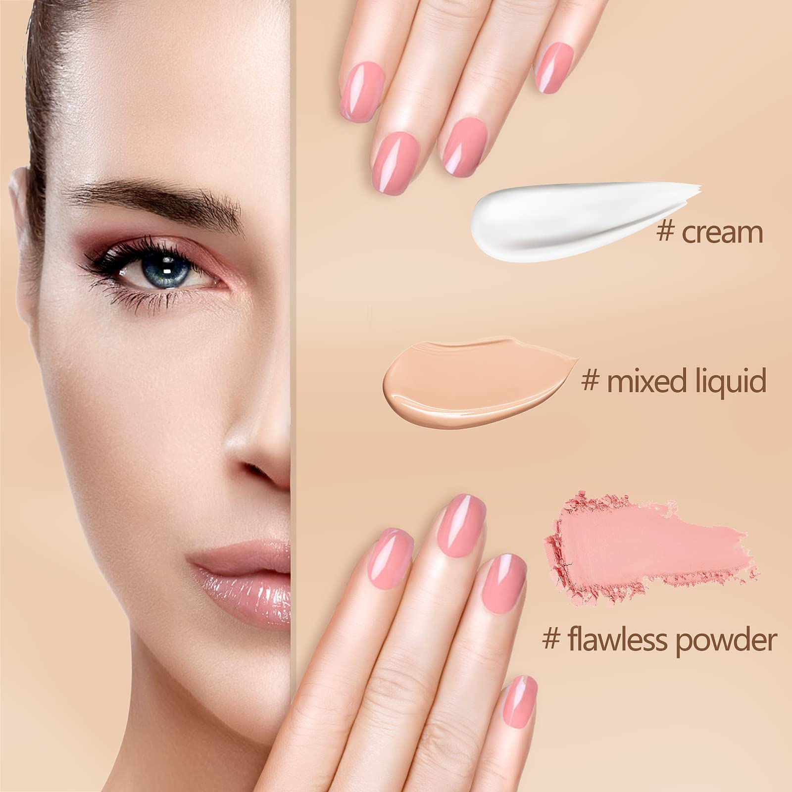 Flat Top Kabuki Foundation Brush - Hexagon Design for Liquid & Powder Makeup - Perfect for Flawless Blending (Black)