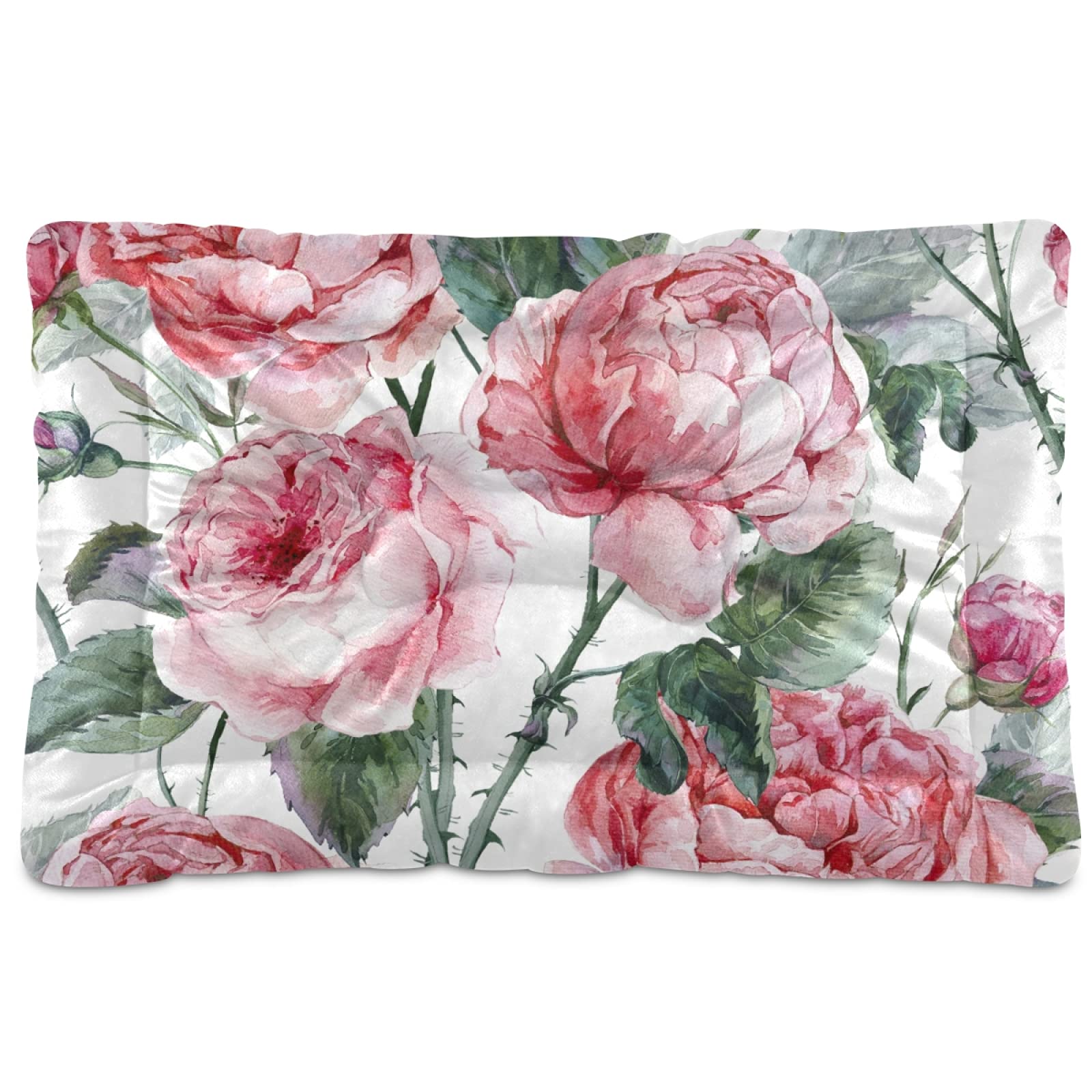 Ultra Soft Pet Bed Mat - Anti-Slip Floral Dog Cat Bed for Home & Travel