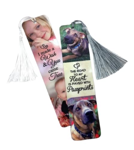 Personalized Custom Photo Bookmarks with Tassel - Unique Metal Bookmark Gift for Men, Women, Kids & Students - Perfect for Reading, Book Clubs, Graduation Gifts & Birthday Presents