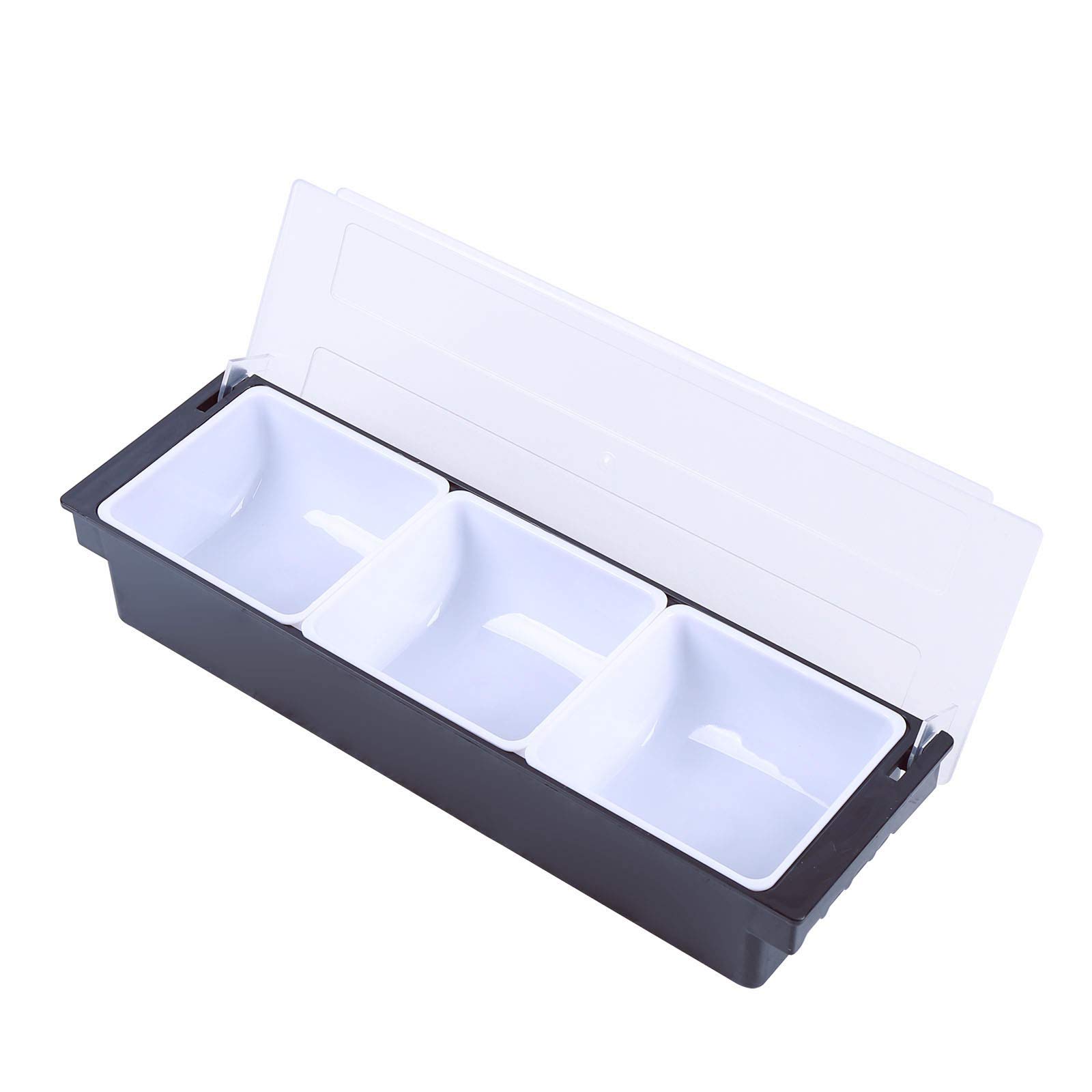 3-Tier Refrigerated Compartment Fruit & Condiment Tray with Lid - Perfect for Bartending, Restaurants, Bars, Ice Cream & Dry Fruit Storage | Ideal for Chilling, Serving & Organizing