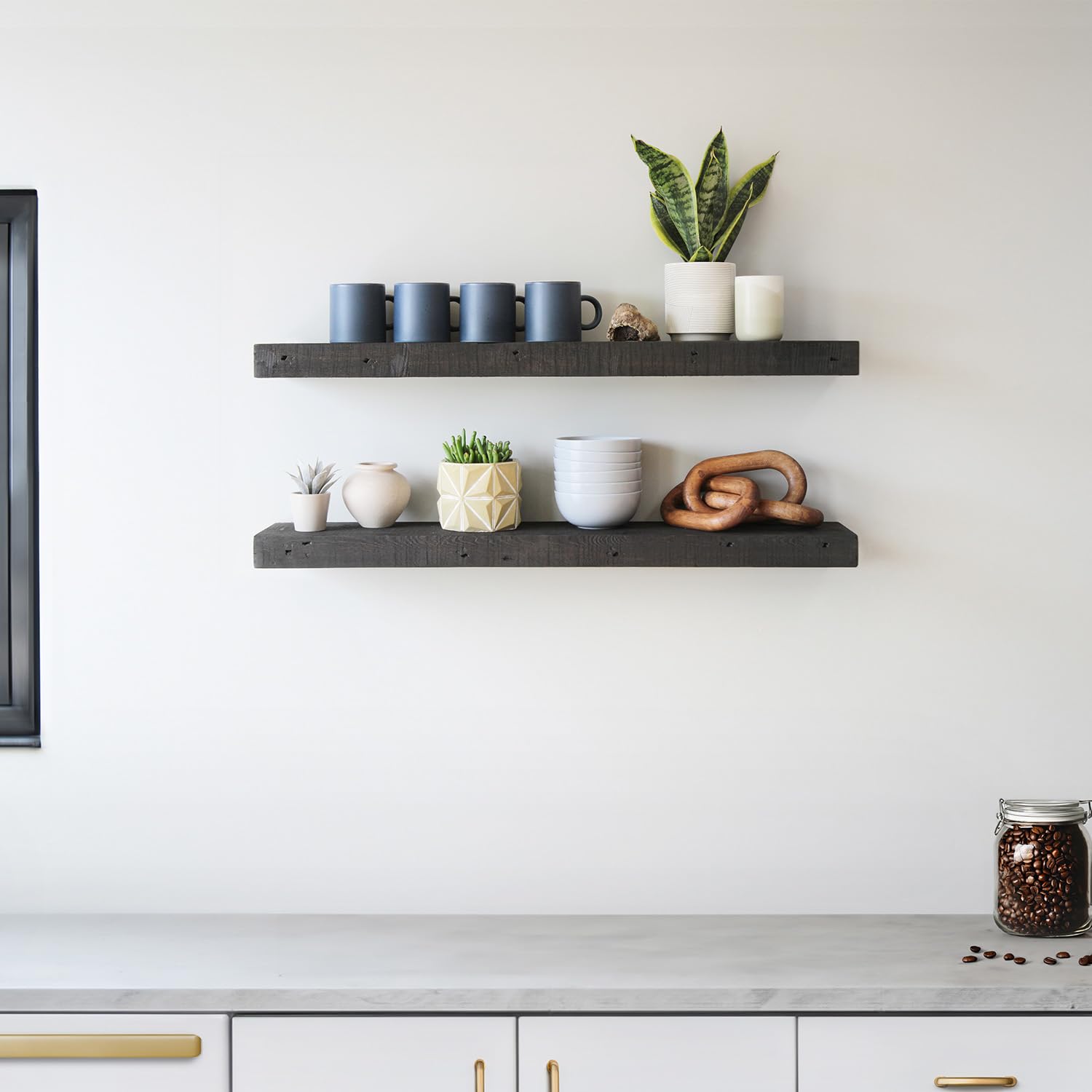 Reclaimed Barnwood Floating Shelves Set of 2 - 48