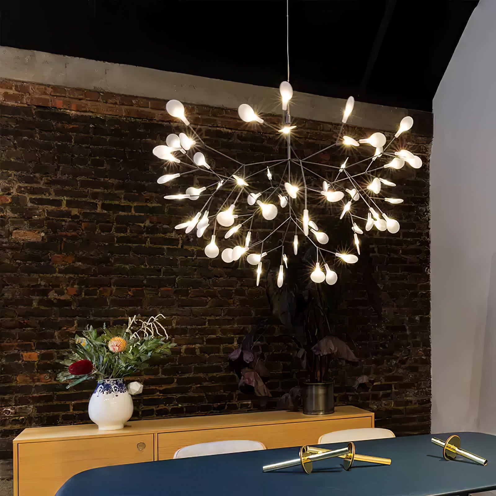 Stylish Black Firefly LED Chandelier - Modern Crystal Ceiling Light Fixture for Dining Room, Bedroom & Living Room Decor