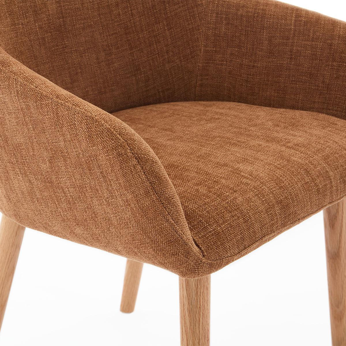 Chloe Fabric Dining Arm Chair - Upholstered Comfortable Dining Room Chair with Padded Seat - Perfect for Kitchen, Dining Room, and Home Decor
