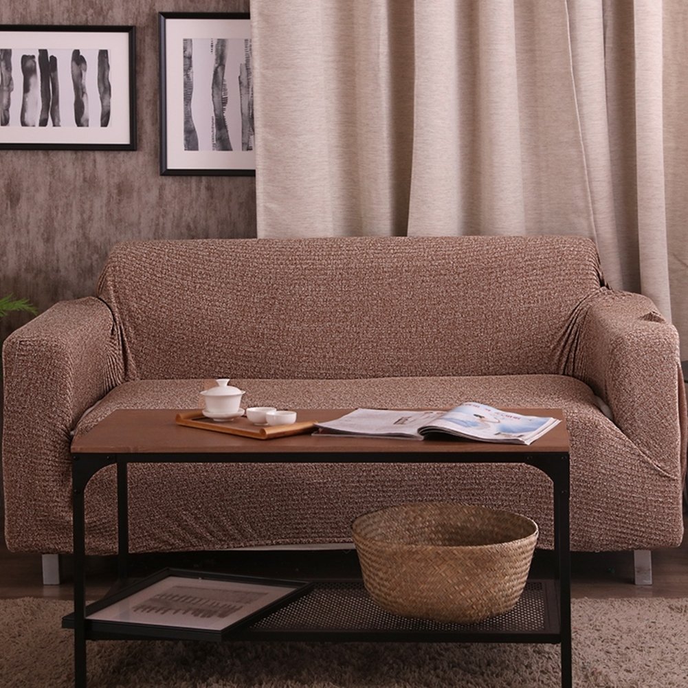 High Elasticity Slipcovers - Pet & Kid Proof Furniture Protector, Anti-Slip Couch Cover for All Seasons, U-Shaped Sectional Sofa Throw Pad (3 Seater, 75x90 Inch) - Perfect for Family Living Rooms & Pet-Friendly Homes