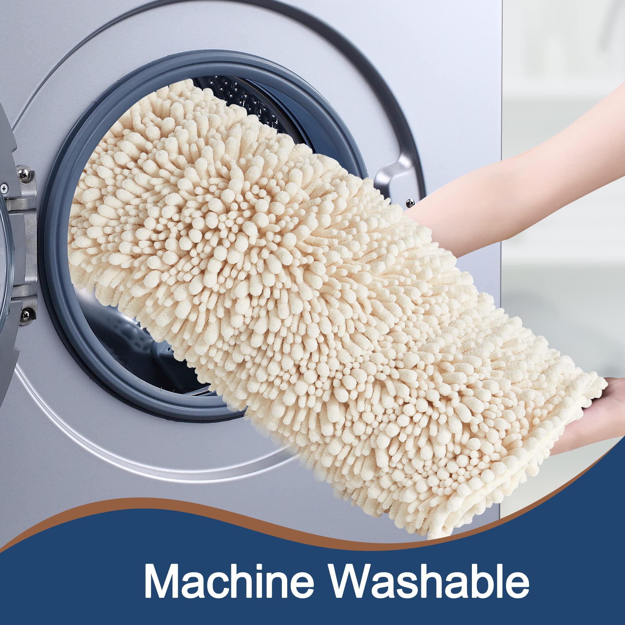 FLOLEOPA Soft Plush Microfiber Bathroom Rugs - Super Absorbent, Non-Slip, Machine Washable Bath Mats for Tub, Shower & Bathroom Floor (31x59 Inches, Cream) - Perfect for Cozy Bathroom Comfort & Safety