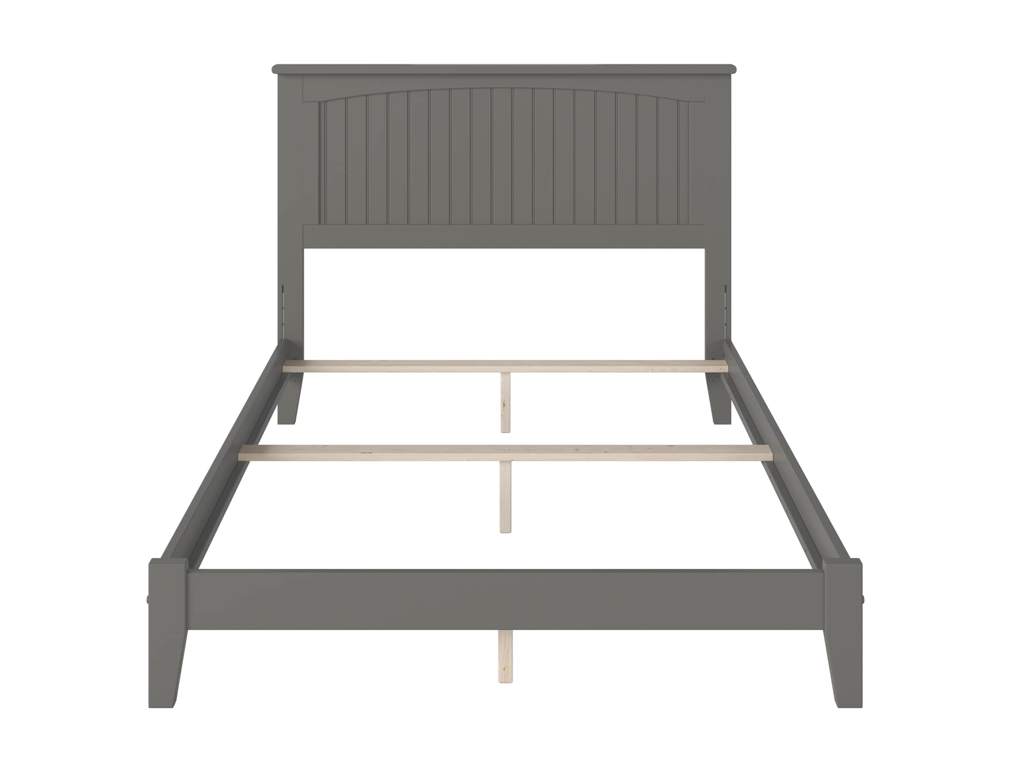 AFI Nantucket Full Size Bed Frame with USB Charging Ports, Grey - Sturdy Foundation for Bedrooms, Guest Rooms & Dormitories
