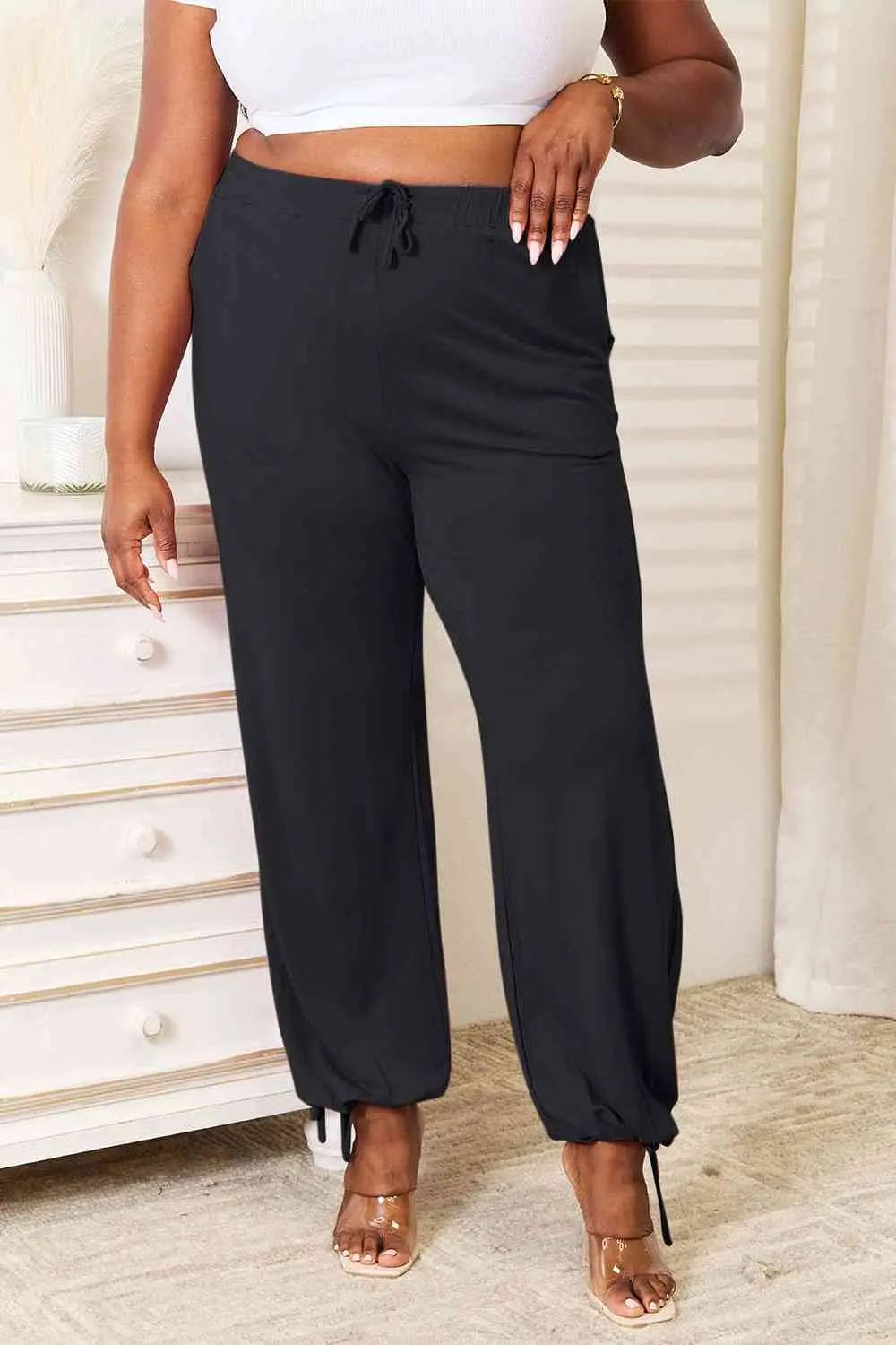 Soft Rayon Drawstring Waist Pants for Women - Full Length Comfort with Pockets | Casual Lounge, Yoga & Everyday Wear