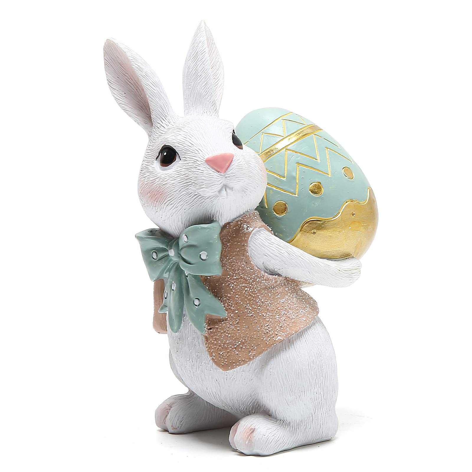 5.5 Inch Polyresin Easter Bunny Decor - Cute Blue Rabbit Figurine for Spring Tabletop, Home & Holiday Party Decorations | Perfect Easter Gift for Kids & Adults | Ideal for Easter Egg Hunts, Spring Centerpieces & Seasonal Home Décor
