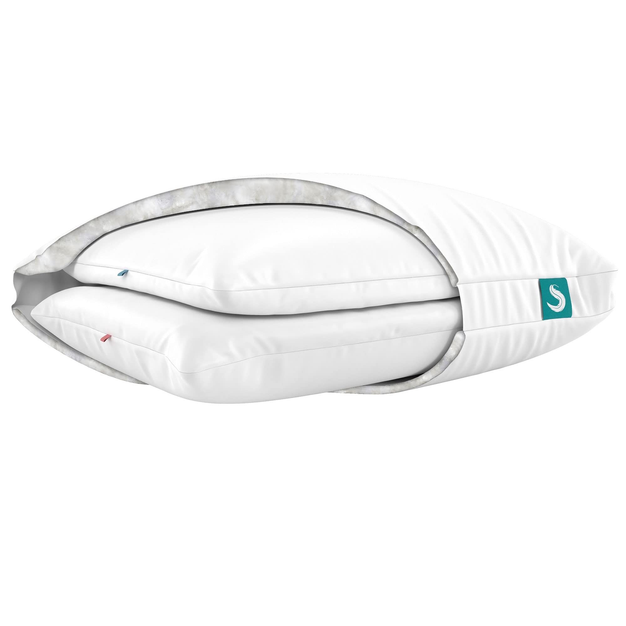 Sleepgram 2 Pack Cooling Pillows for Side, Back & Stomach Sleepers - King Size Bed Pillows with Removable Washable Cover - Perfect for Hot Sleepers & Night Sweat Relief