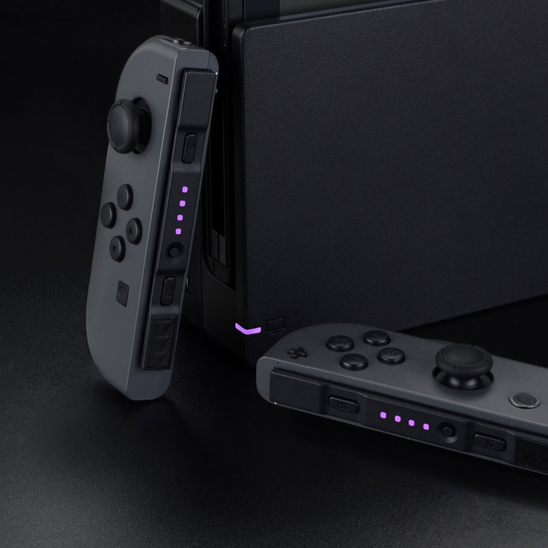 eXtremeRate Firefly LED Tuning Kit for Nintendo Switch Joy-Con Dock - Violet Purple Light Mod | Enhance Gaming Setup for Night Play & Party Atmosphere