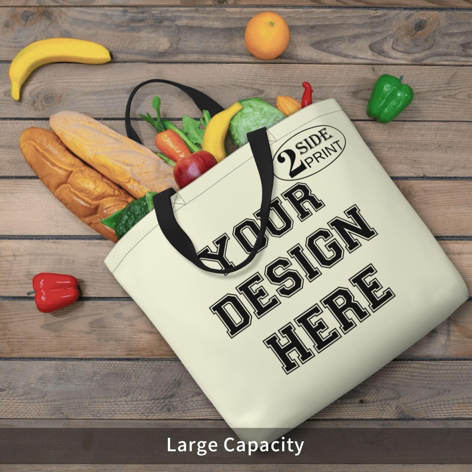 Custom Logo Tote Bags for Women - Personalized Grocery & Travel Bags for Shopping & Outings