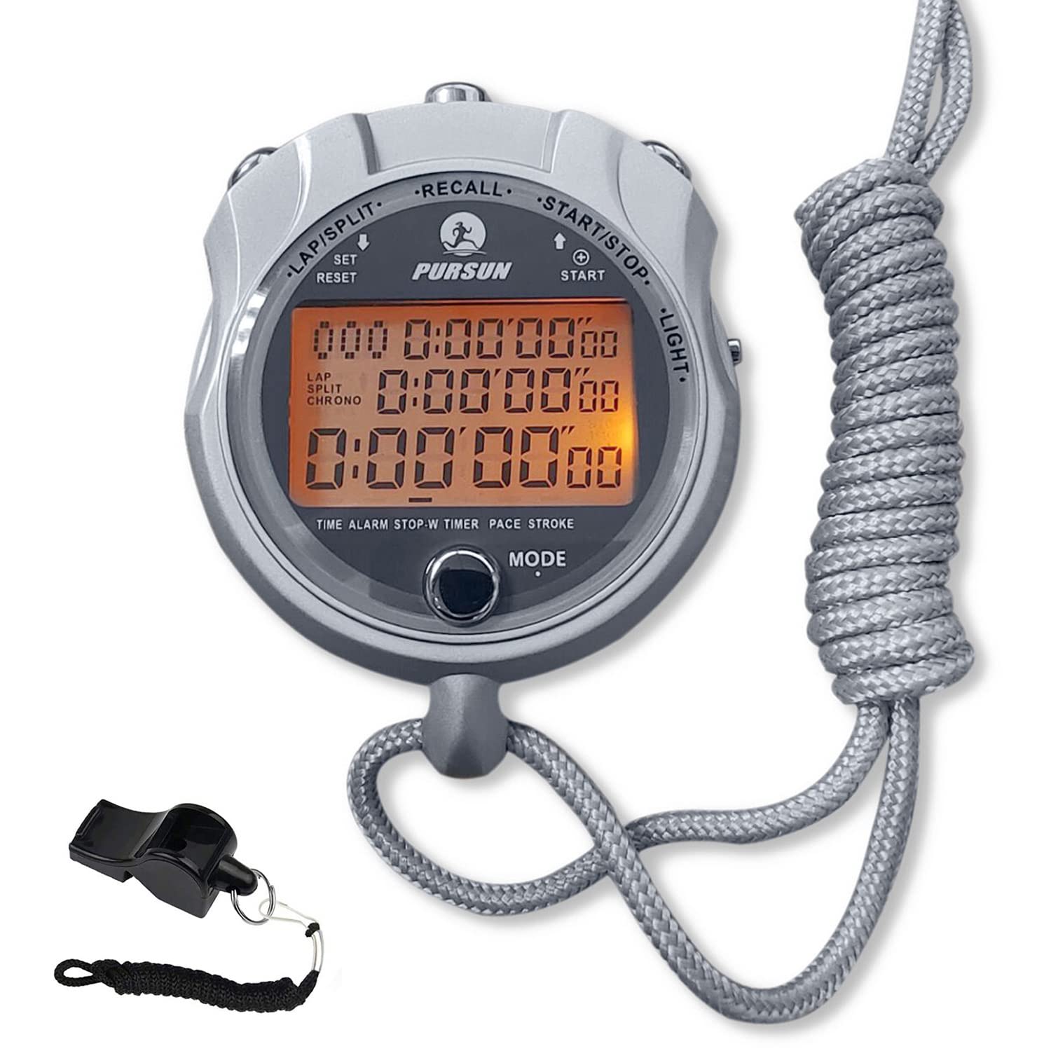 **Rolilink Stopwatch - Waterproof Metal Sports Stopwatch with Backlight & Memory (100 Lap Count) - Ideal for Track, Swimming, Coaching & Competitions**