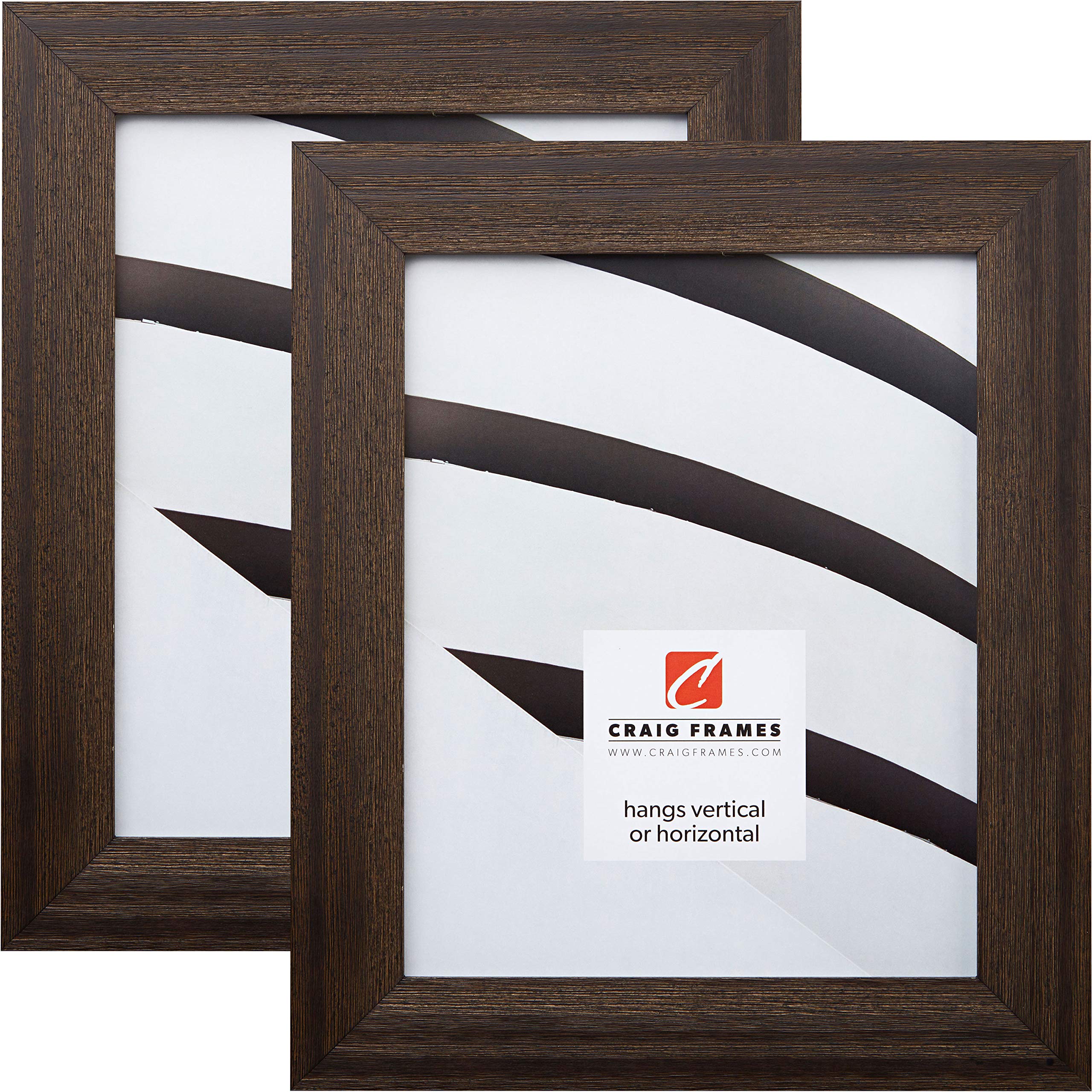 Craig Frames 15DRIFTWOODBK 4x10 Inch Black Picture Frame Set of 2 - Perfect for Wall Decor, Photo Displays, and Home Office Art