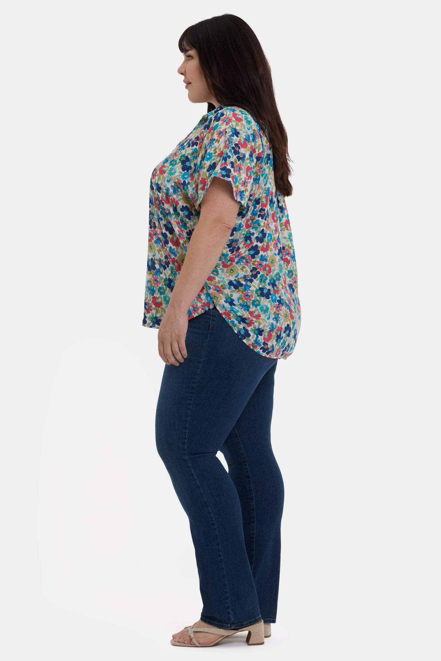 Becky Plus Size Short Sleeve Blouse for Women - Flowy Casual Top with V-Neck | Perfect for Office, Date Night & Summer Outfits