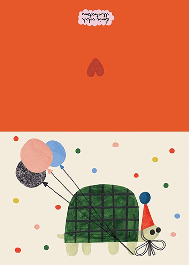 Funny Party Turtle Greeting Card by Daria Solak - Perfect for Birthdays, Anniversaries & Special Occasions