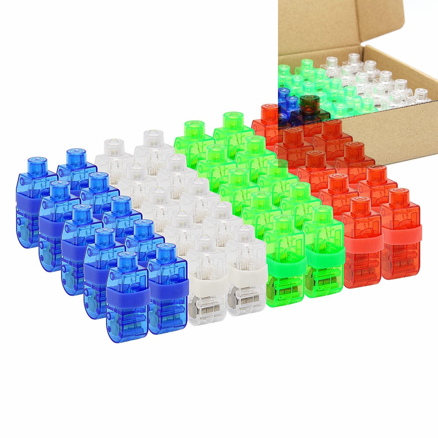 LED Finger Lights for Kids & Adults - 40 Pack Bright Glow Party Favors, Halloween Christmas Birthday Party Supplies - Perfect for Raves, Concerts, Night Events & Festive Celebrations