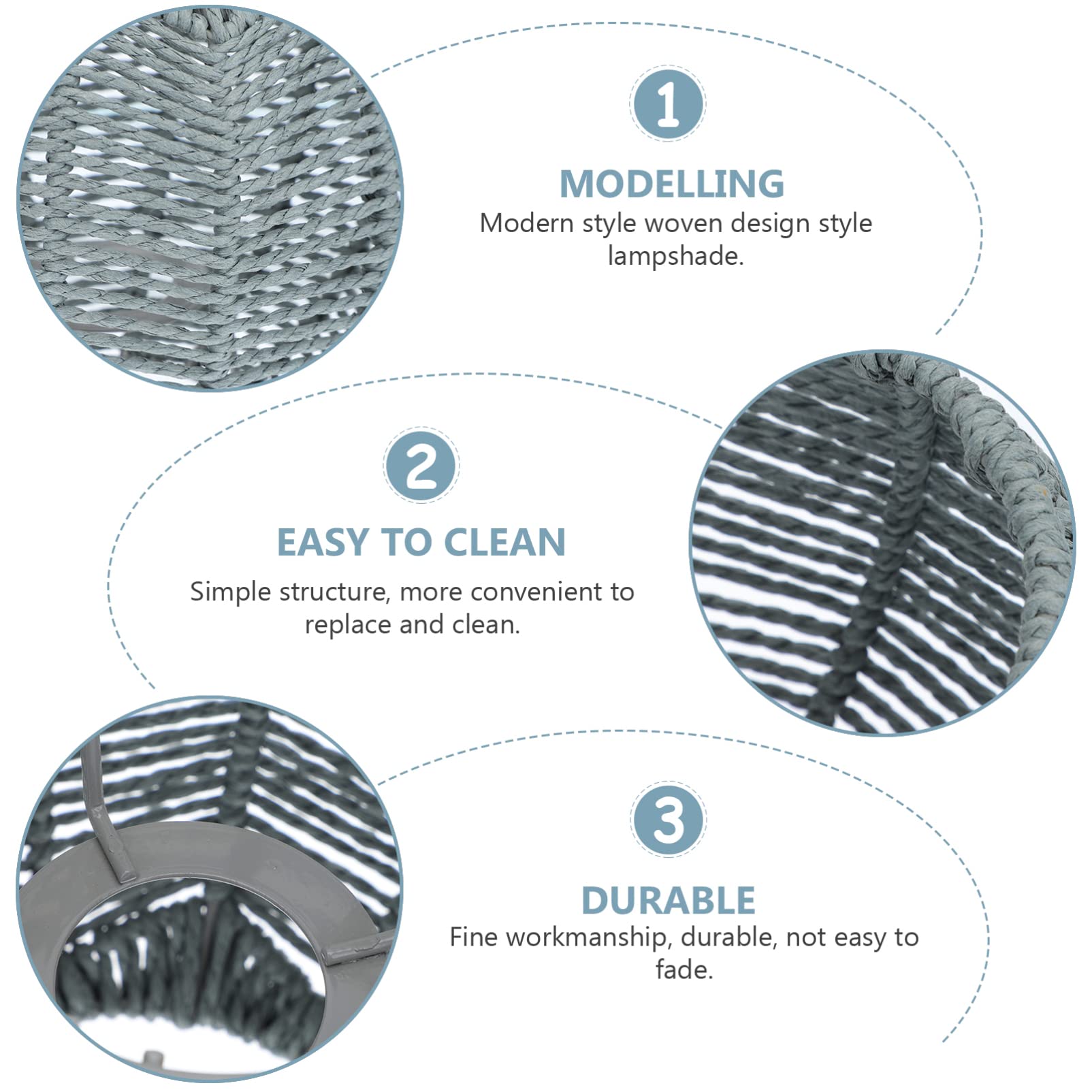Angoily Grey Wicker Lamp Shade for Ceiling - Rattan Replacement Lamp Cover for Pendant Lights, Chandelier, Wall Lamp - Perfect for Bedroom, Living Room, Hallway, Dining Table & Home Decor