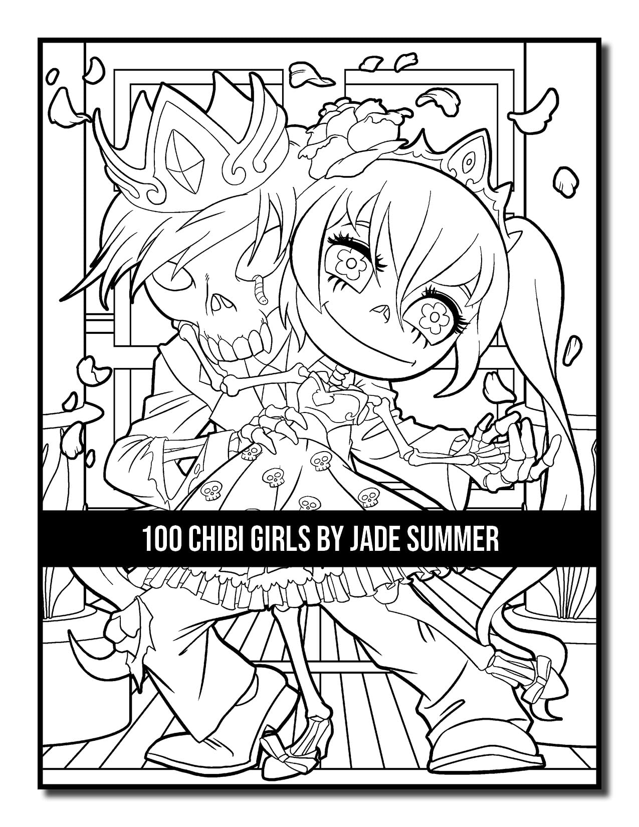 100 Chibi Girls: Cute & Fantasy Adult Coloring Book with Horror & Christmas Themes - Perfect for Stress Relief, Gifts & Creative Relaxation