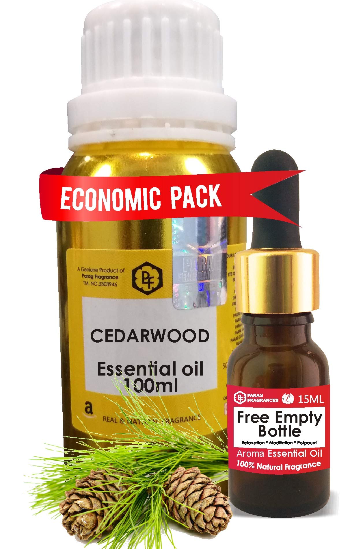 Premium 100ml Cedarwood Essential Oil for Aromatherapy, Relaxation & Skin Care - Steam Distilled, Organic, with Easy-Use Dropper Bottle - Perfect for Diffusers, Massage & DIY Beauty Products