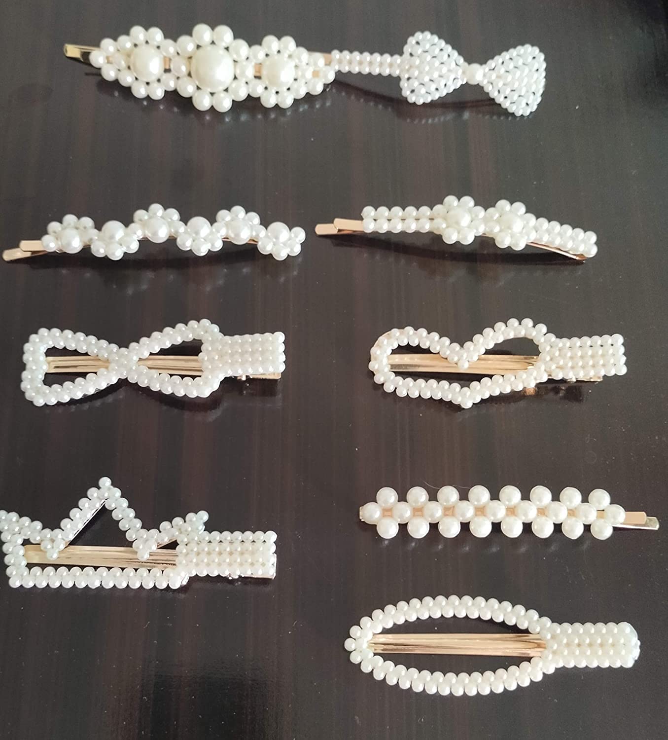 Shreya Fashion Pearl Metal Hair Pins for Women & Girls - Elegant Hair Clips, Barrettes & Hair Ties - Pack of 1 Pair - Perfect for Weddings, Parties & Everyday Styling