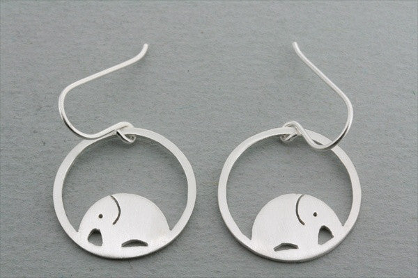 Elephant in Circle Earrings - Boho Chic Dangle Jewelry for Women, Perfect for Festivals, Parties & Everyday Wear