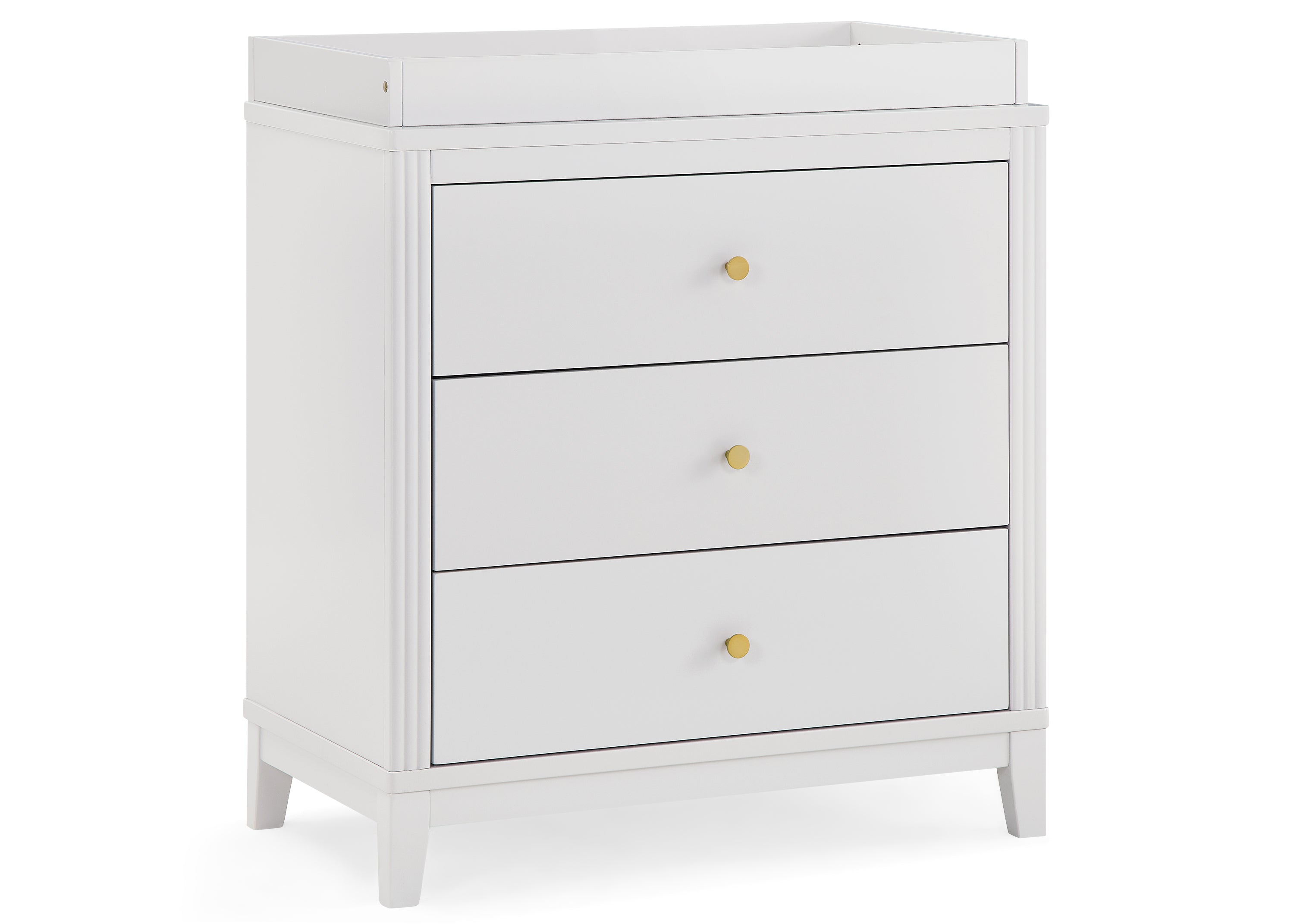 Eloise 3 Drawer Dresser with Changing Top & Interlocking Drawers - Nursery Storage Solution for Baby Clothes, Diapers & Essentials | Modern Baby Changing Table & Dresser Combo for Nursery Organization