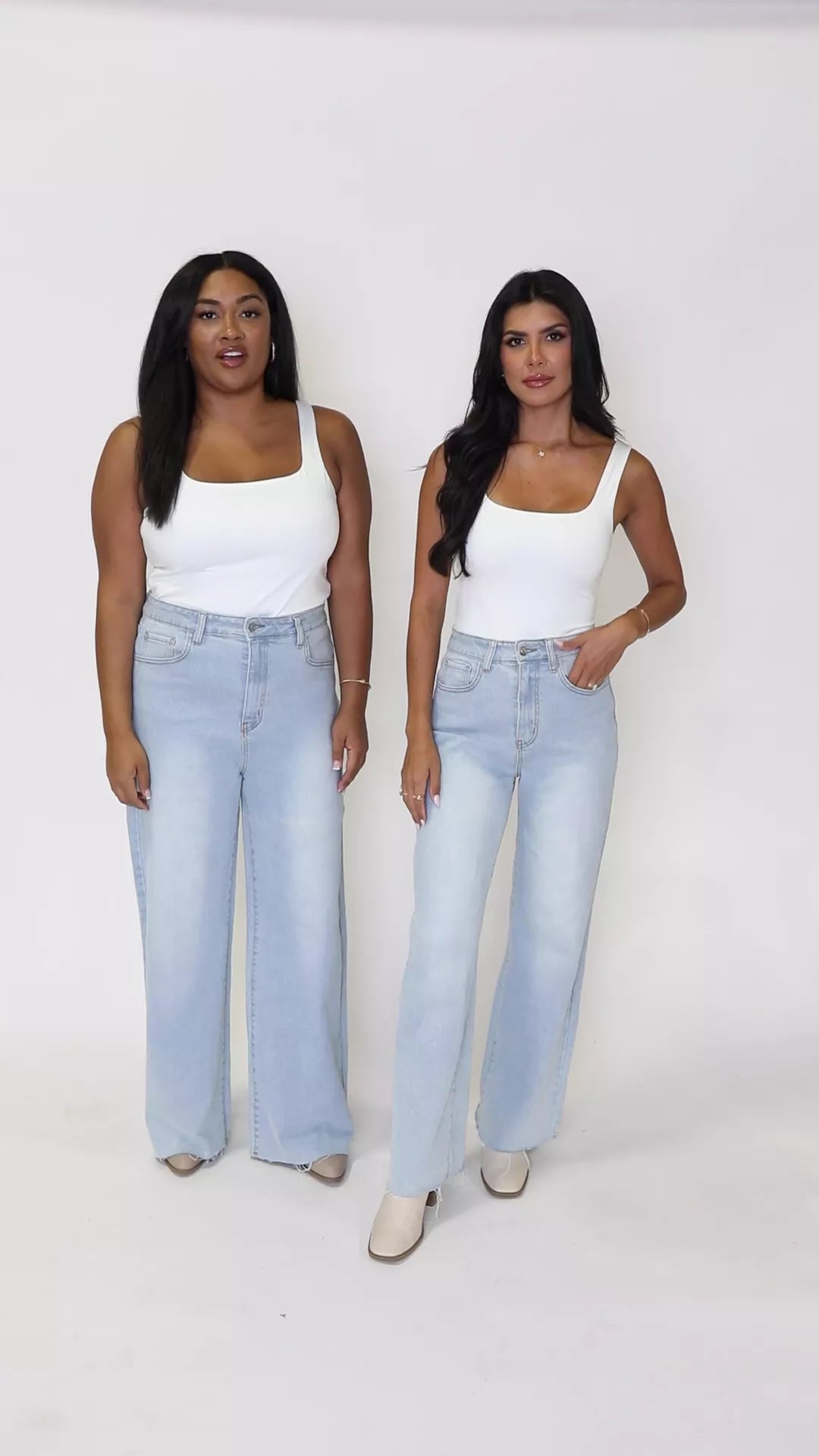 Kelsea Light Wash Wide Leg Jeans for Women - High Waisted Stretch Denim Pants - Casual & Comfortable Everyday Wear for Office, Shopping & Weekend Outings