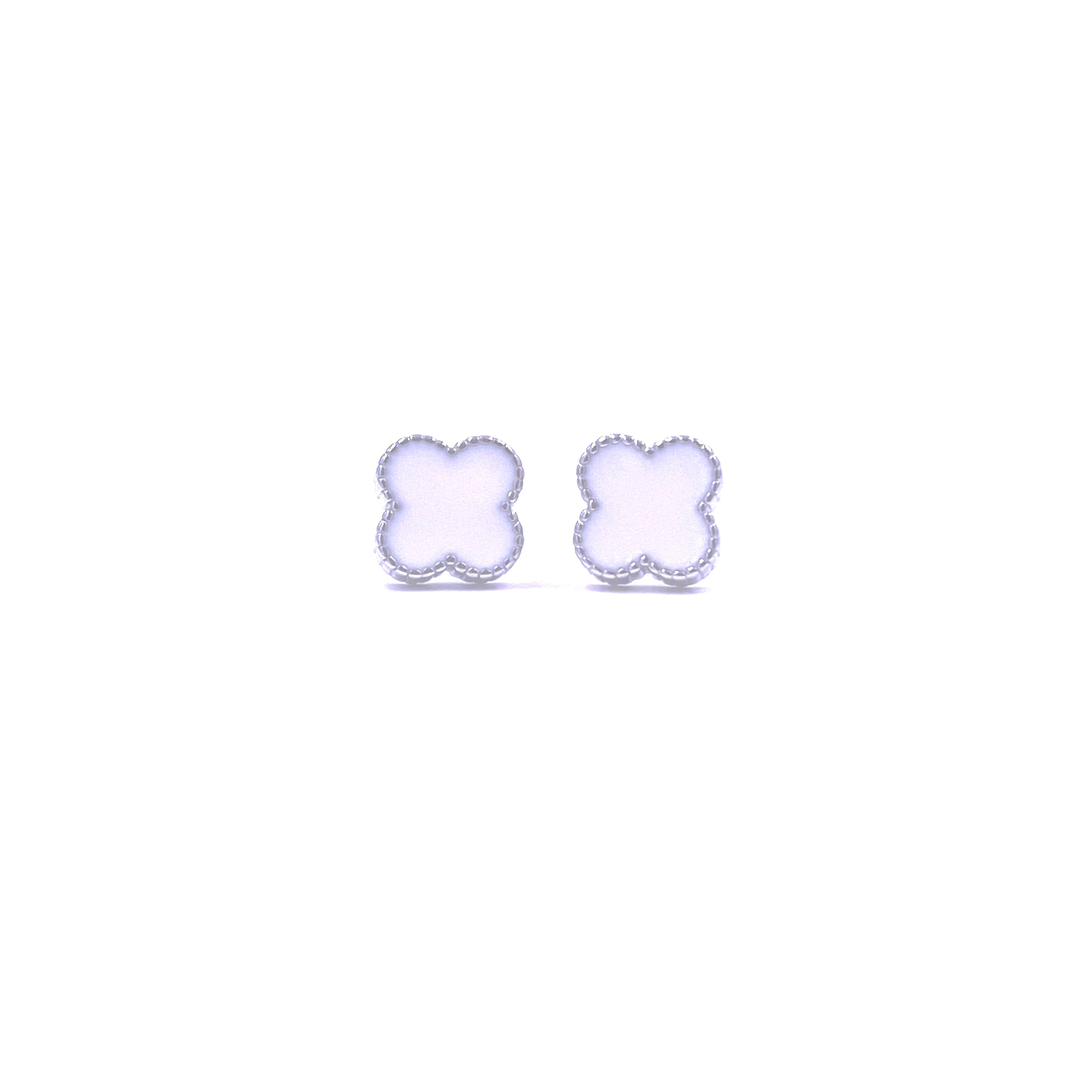 Ashley Gold Sterling Silver Enamel Clover Stud Earrings for Women - Lucky Four Leaf Clover Jewelry Gift for Birthday, Anniversary & St. Patrick's Day