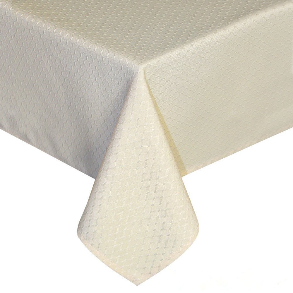 Premium Jacquard Waffle Weave Polyester Tablecloth - Elegant Rectangular Table Cover for Dining, Parties, Christmas & Special Events - Spill-Resistant & Wrinkle-Free Fabric for Home Decor & Holiday Gatherings