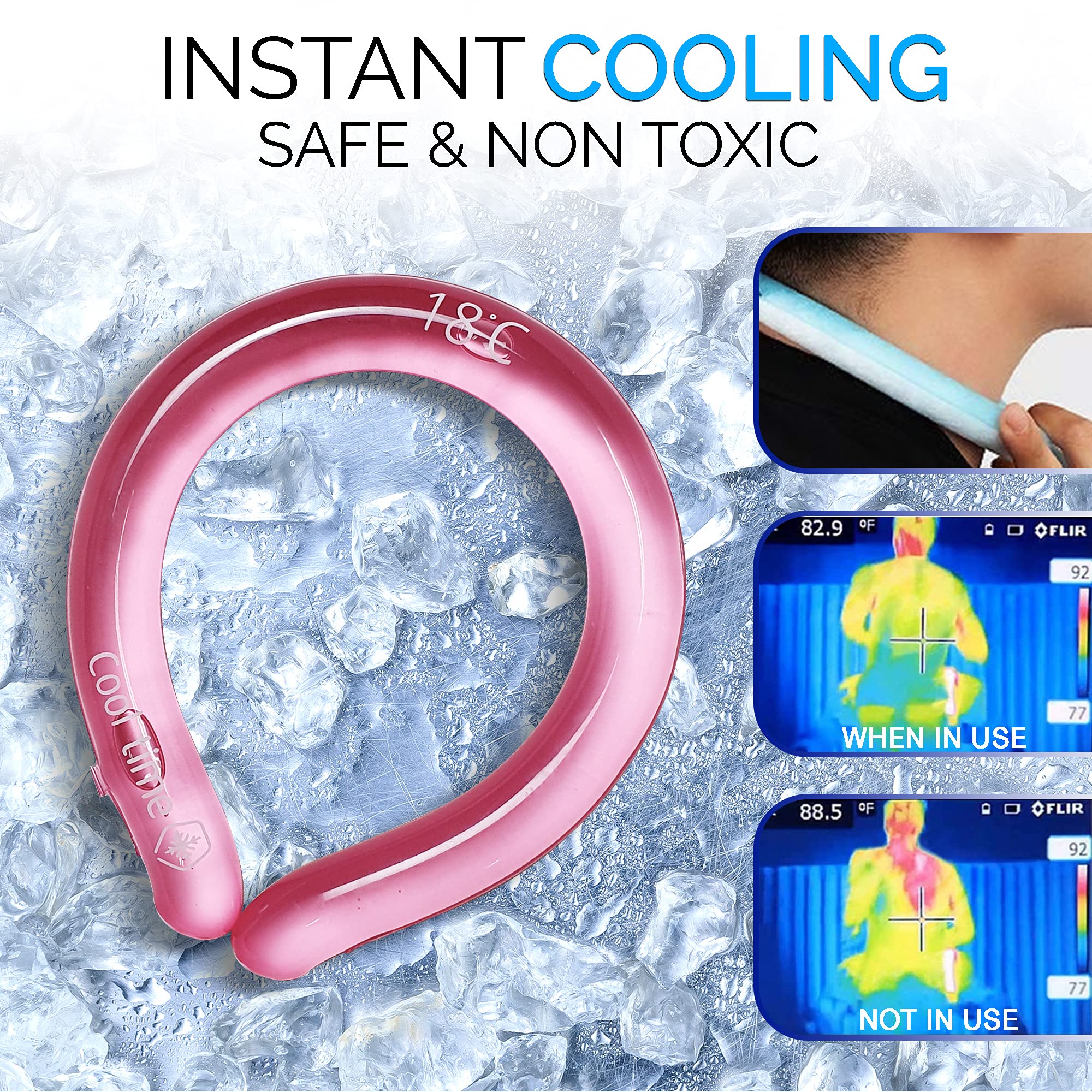 Cooling Neck Wrap for Summer - 3 Pack Reusable Ice Gel Neck Tubes | Hands-Free Cooling Relief for Hot Weather, Hot Flashes & Fever | Perfect for Outdoor Sports, Gardening & Heat Stress Relief