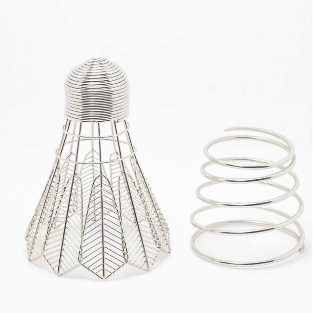 Creative Badminton-Shaped Pencil Holder - Chrome Pen Cup for Office Desk, School Supplies & Jewelry Organizer | Perfect Gift for Students, Teachers & Stationery Lovers