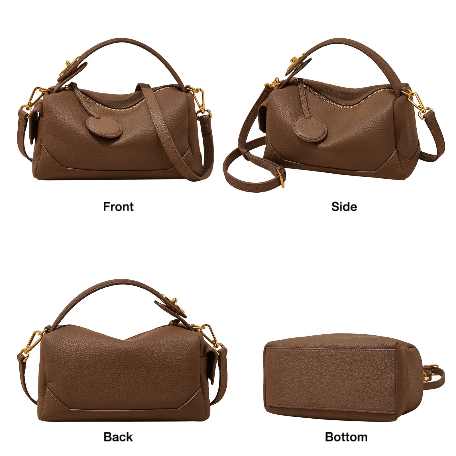 Genuine Leather Handbags for Women - Fashion Top Handle & Crossbody Purse with Adjustable Strap - Perfect for Work, Travel & Everyday Use