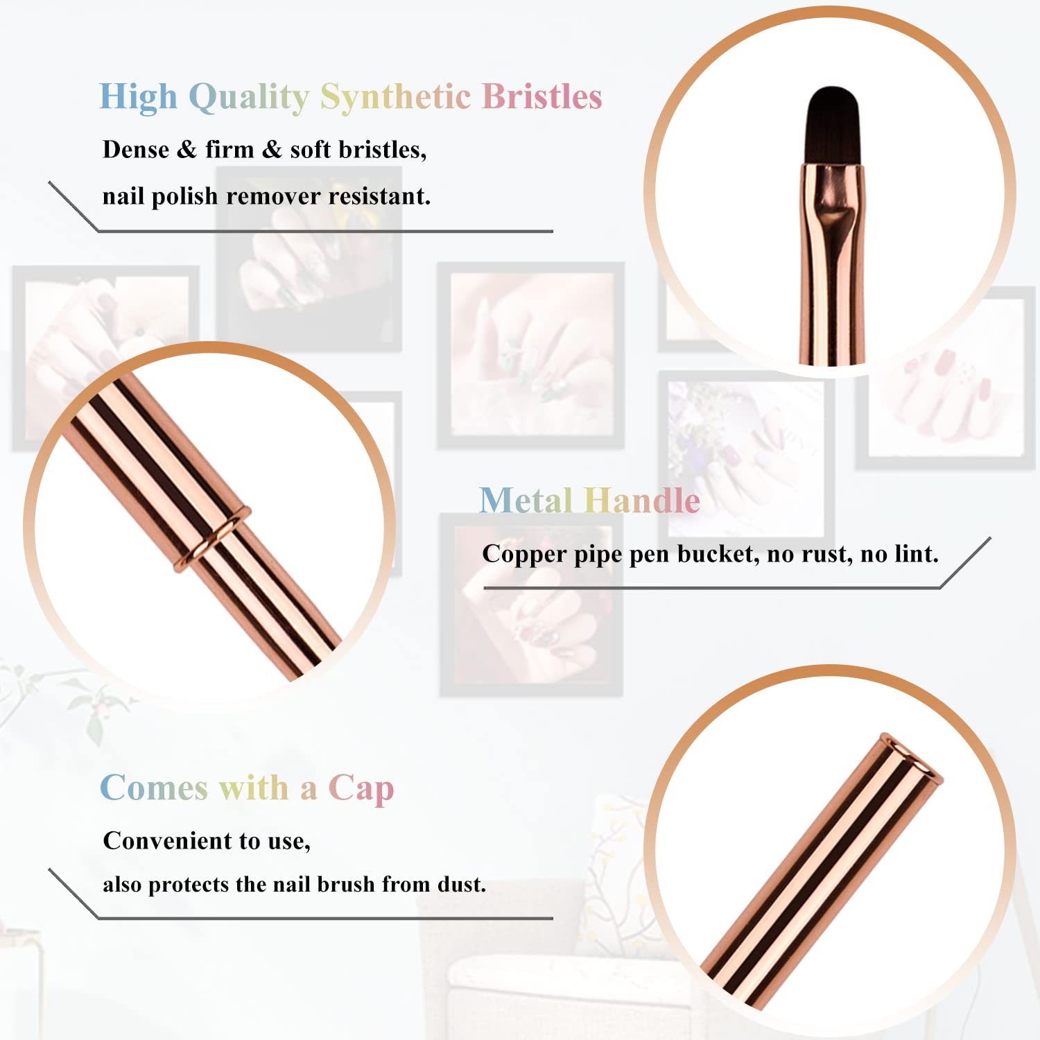 2Pcs Nail Clean Up Brush Set - Oval & Angled Nail Art Brushes for Polish Correction, Rhinestone Handle Cleaning Brushes | Perfect for DIY Manicures, Salon Nail Art & Acrylic Polish Cleanup