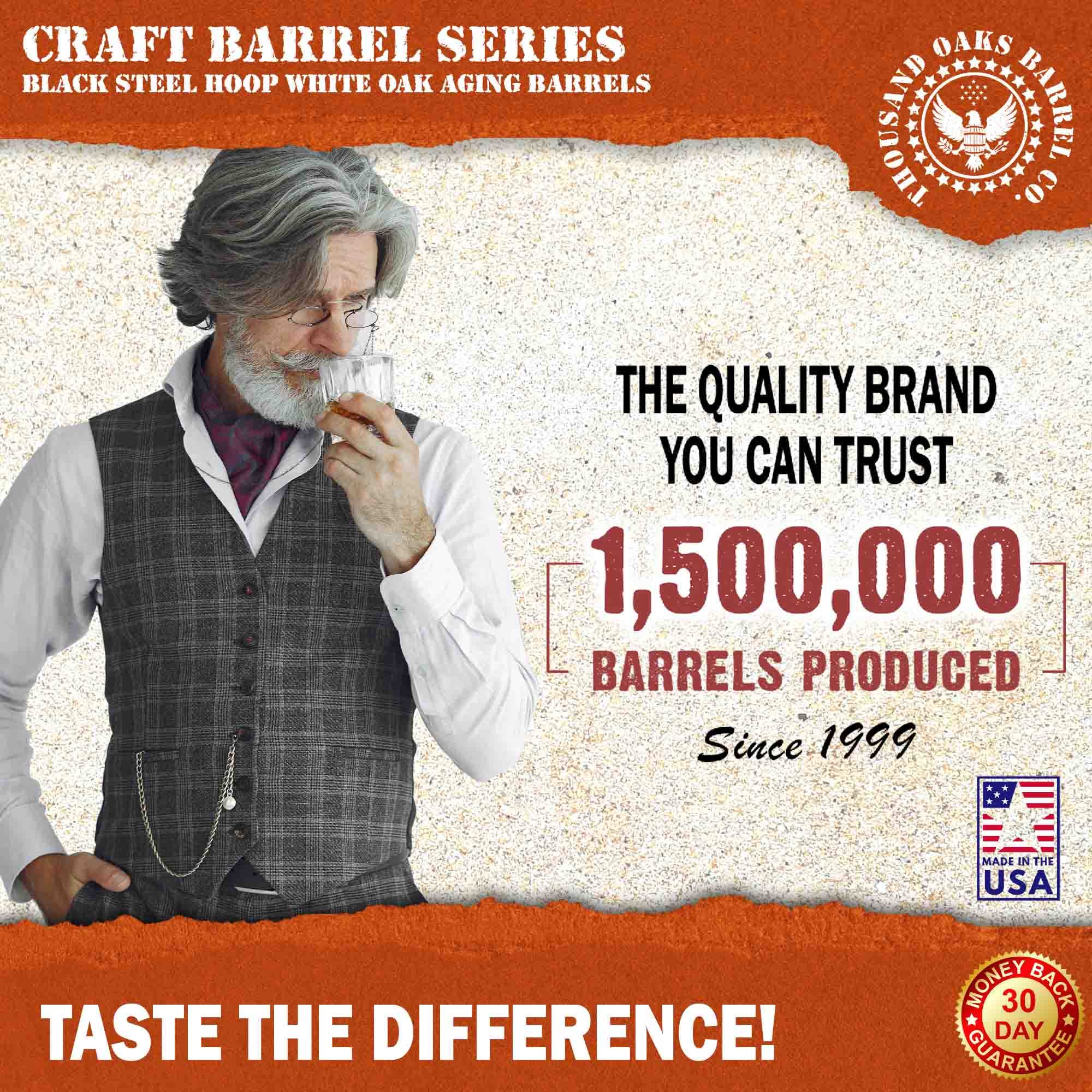 1 Gallon (5 Liter) Oak Aging Barrel with Stand, Bung & Spigot - Premium Charred Wooden Mini Whiskey Barrel for Aging Whiskey, Bourbon, Rum, Tequila, Mead Wine - Perfect for Home Brewing, Cocktail Crafting & DIY Liquor Maturation