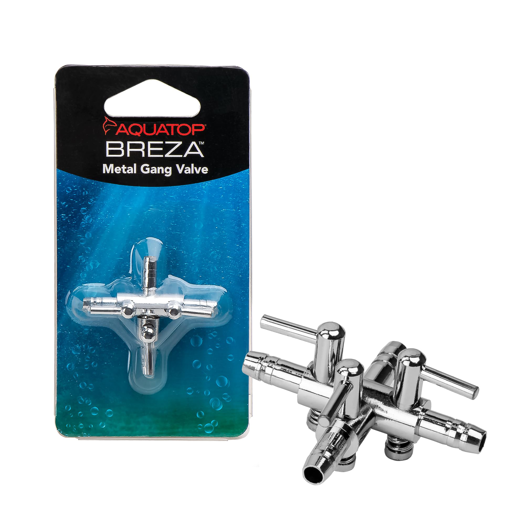 Aquatop BREZA 3-Way Aquarium Air Control Metal Gang Valve - Adjustable Fish Tank Air Flow Splitter for Multiple Air Stones, MGV-03 - Perfect for Freshwater & Saltwater Tanks, Bubble Walls, and Hydroponic Systems