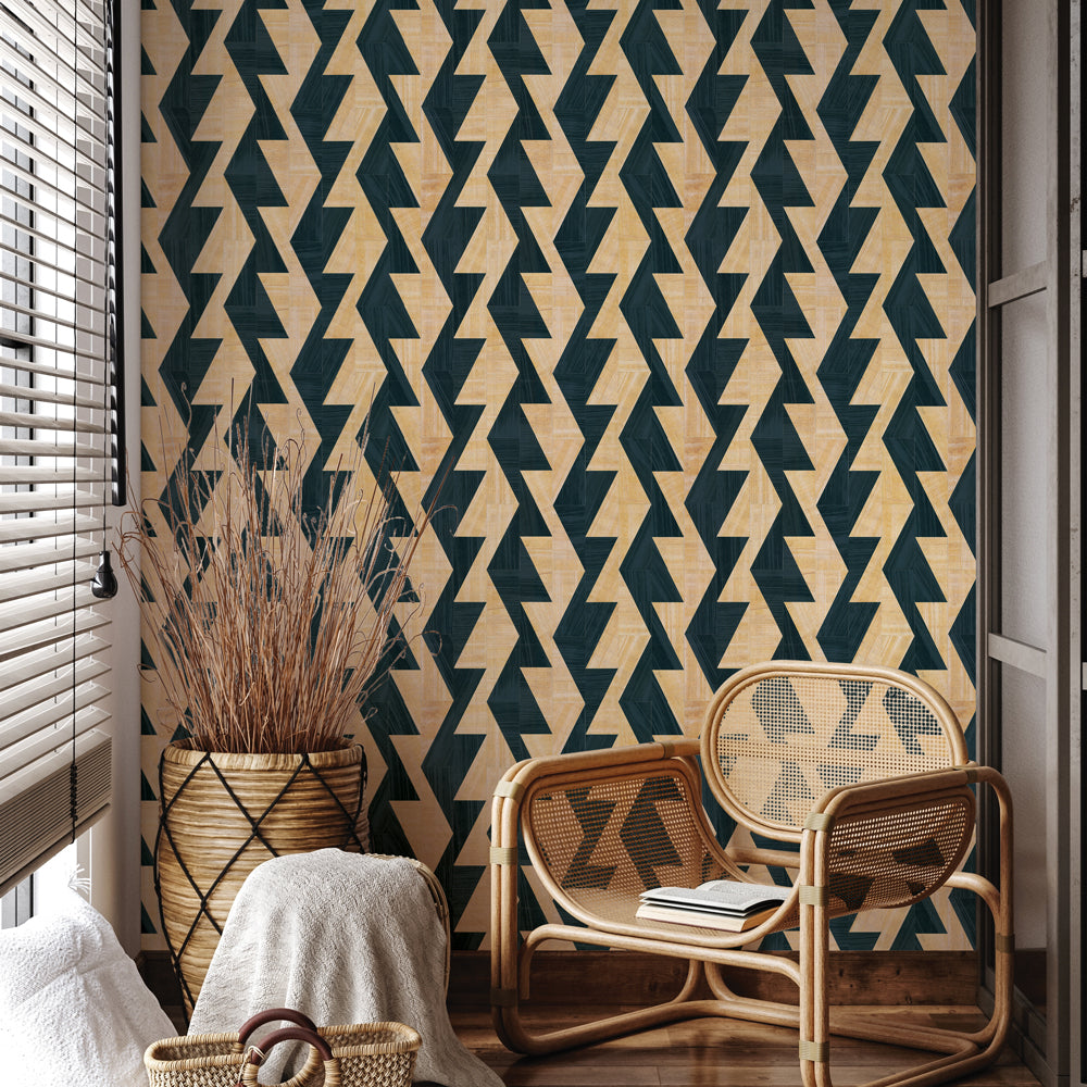Aztec Geo Peel and Stick Wallpaper - Self-Adhesive Removable Wall Decor for Living Room, Bedroom, Office - Easy Installation & No Residue