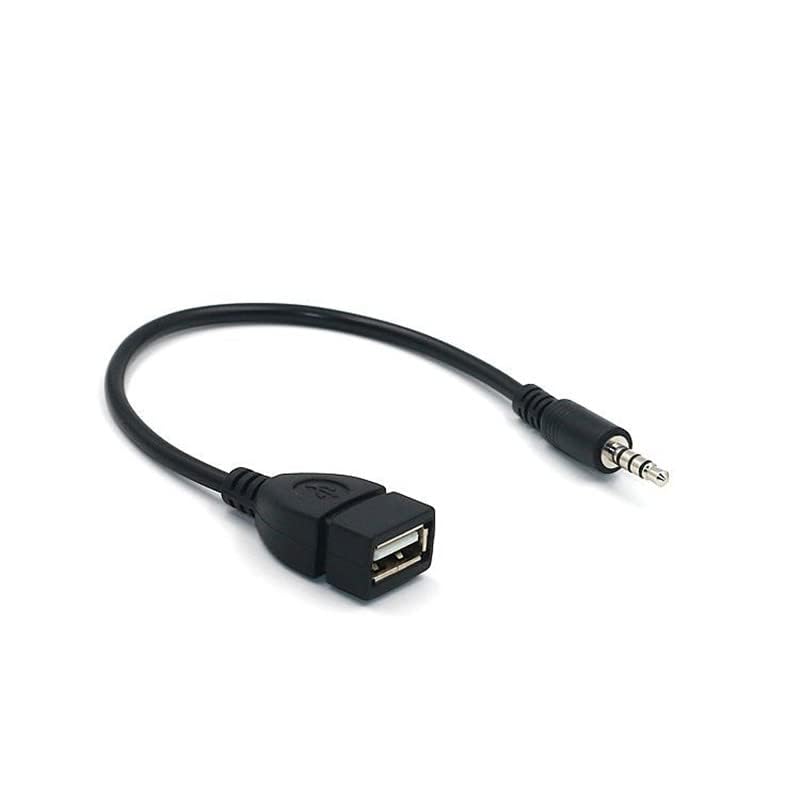 3.5mm AUX to USB A Female Car Audio Adapter Cable - Converts AUX to USB for Car Stereos, GPS, CD & DVD Players - Black | Perfect for Upgrading Car Audio Systems & Connecting Devices