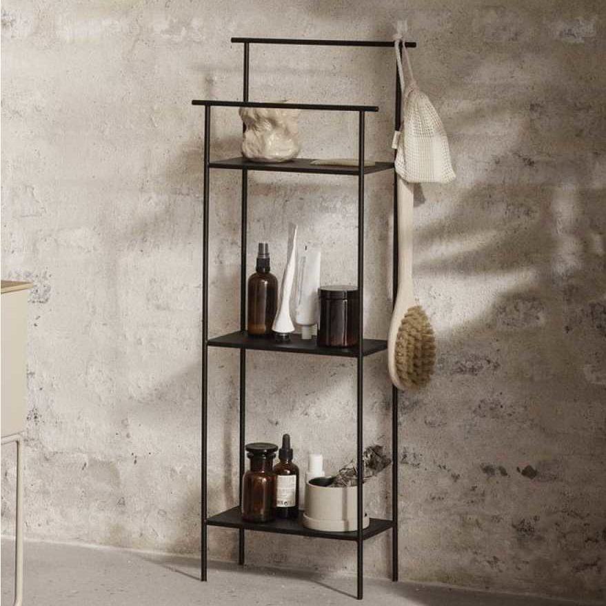 FERM LIVING Dora Wall Shelf - Modern Black Floating Shelves for Living Room, Bedroom, Office Storage & Decor