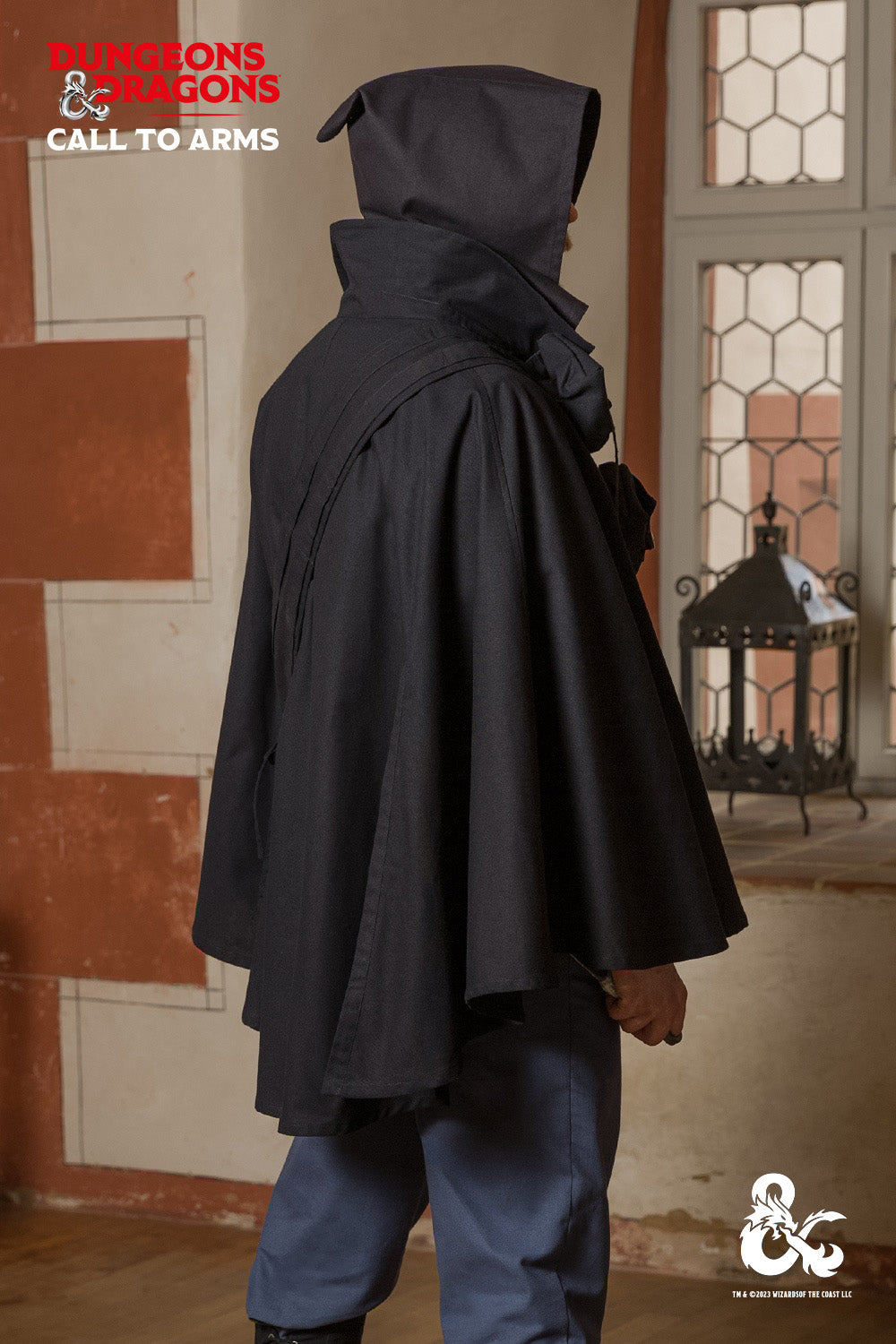 Dungeons & Dragons Rogue Cape - Black Cloak for Cosplay, LARP & Fantasy Roleplaying | Perfect for D&D Adventurers & Halloween Costumes