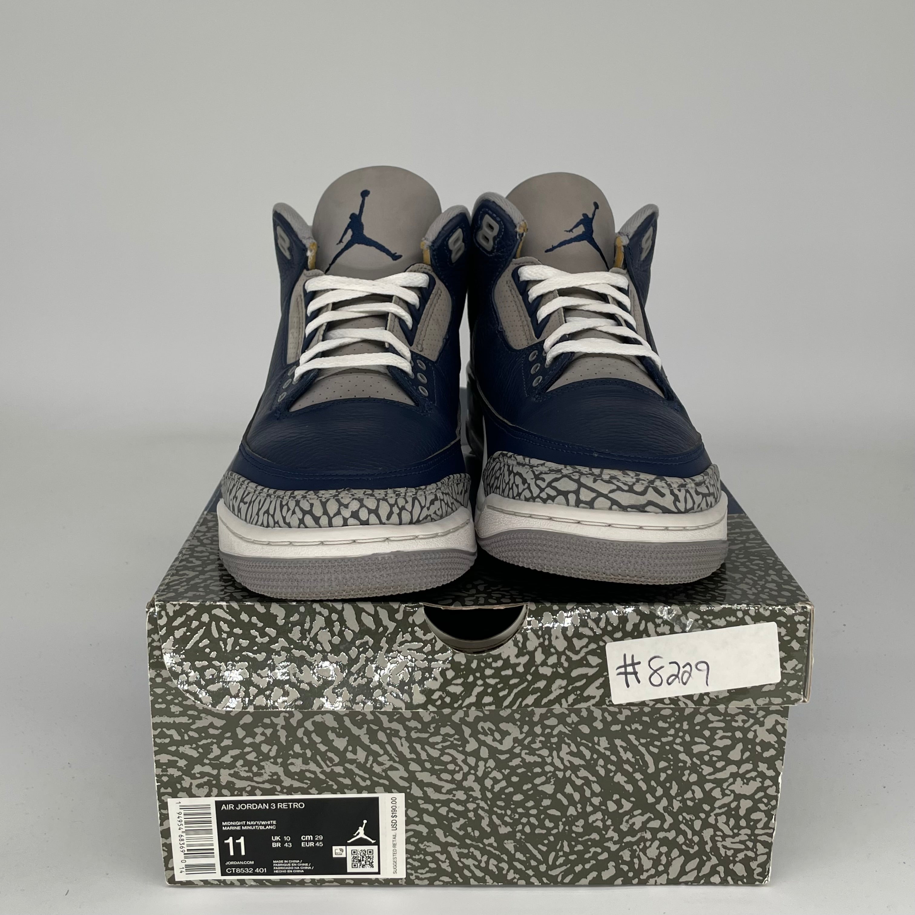 AIR JORDAN 3 Retro Georgetown Basketball Shoes Men's Size 11 - Style Code CT8532-401 | Authentic Sneakers for Casual Wear, Street Style & Basketball Games