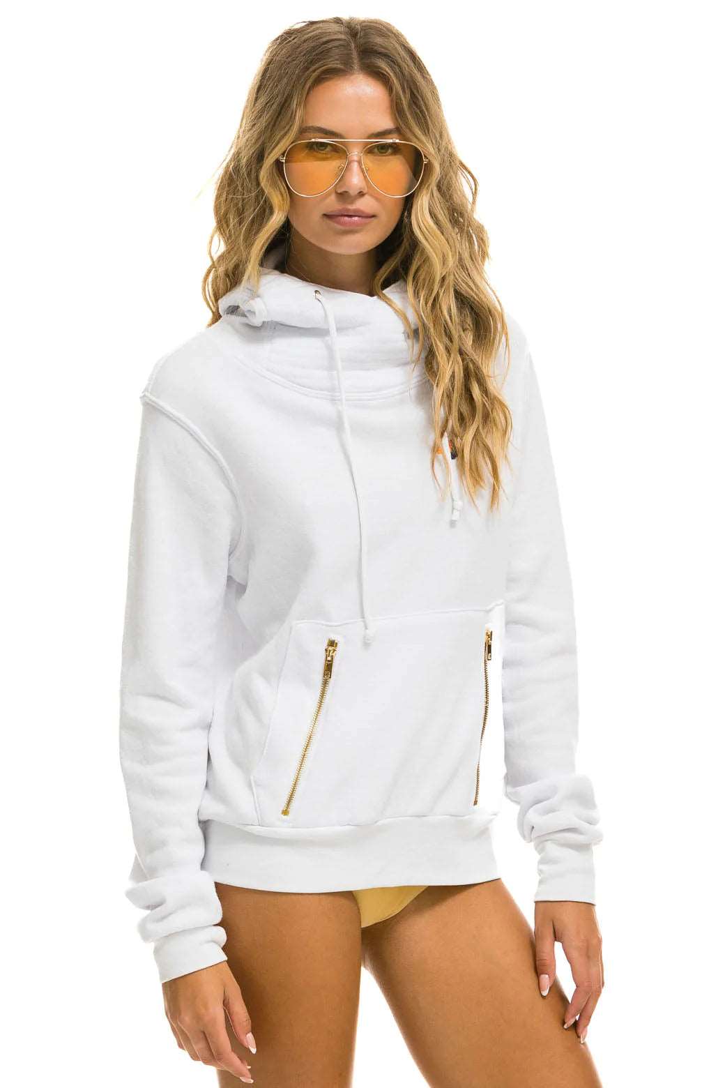Aviator Nation Women's Ninja Pullover Hoodie - Soft Fleece Sweatshirt with Front Pocket | Cozy Lounge Wear for Women | Perfect for Casual Outfits, Yoga & Street Style