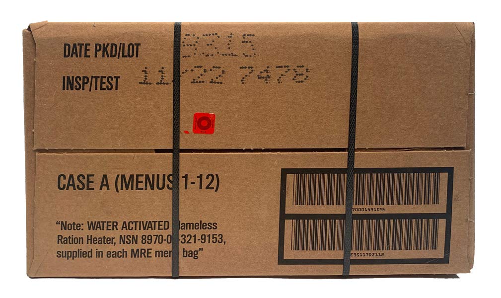 US Military MRE Meals Ready-to-Eat - 12 Pack Case (Best by 11/2022 or Later) | Emergency Food Supply for Camping, Survival & Outdoor Adventures