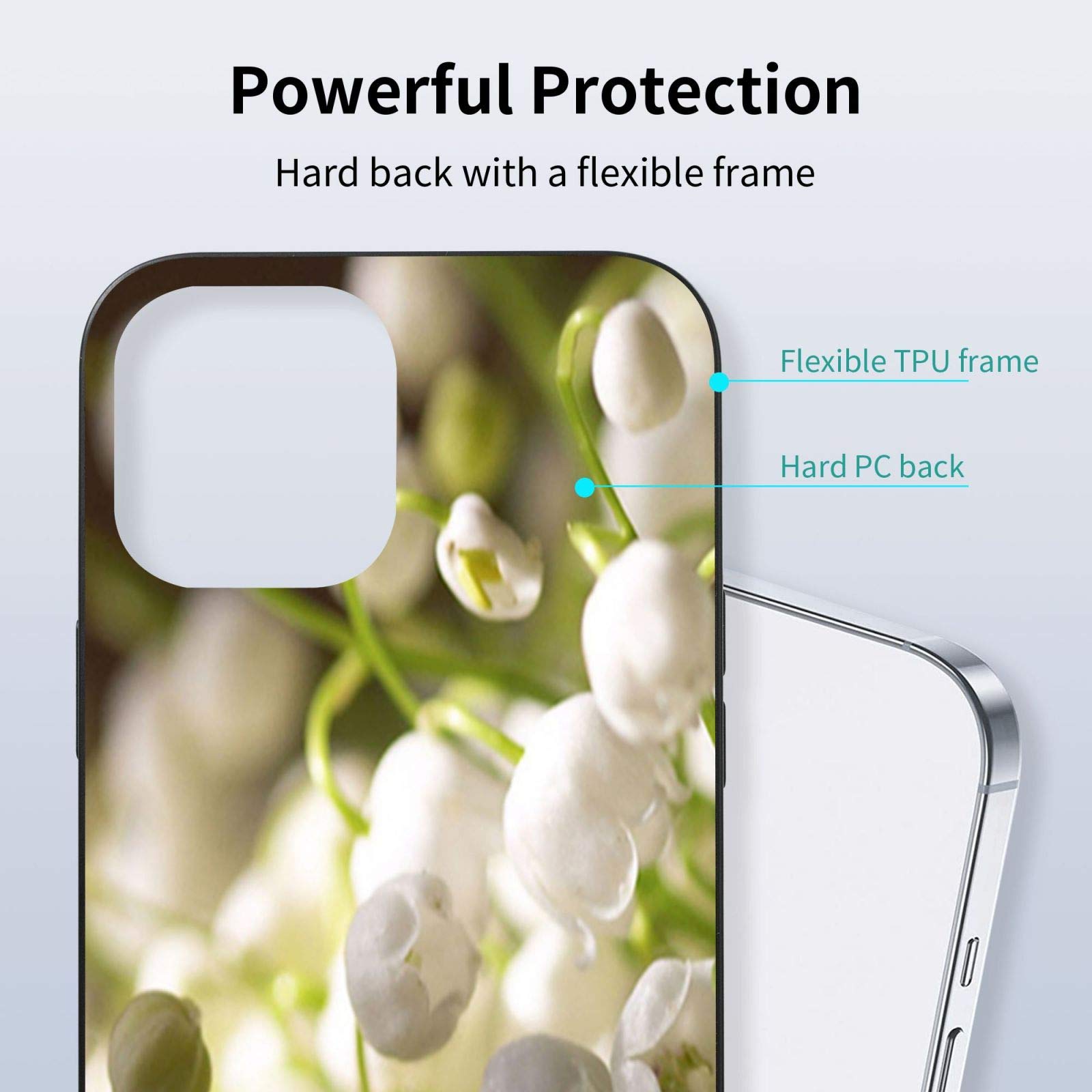 Lily of The Valley Flower iPhone 12 Pro Case - Shock Absorbent TPU Protective Phone Cover for Women - Perfect for Everyday Use, Work & Travel
