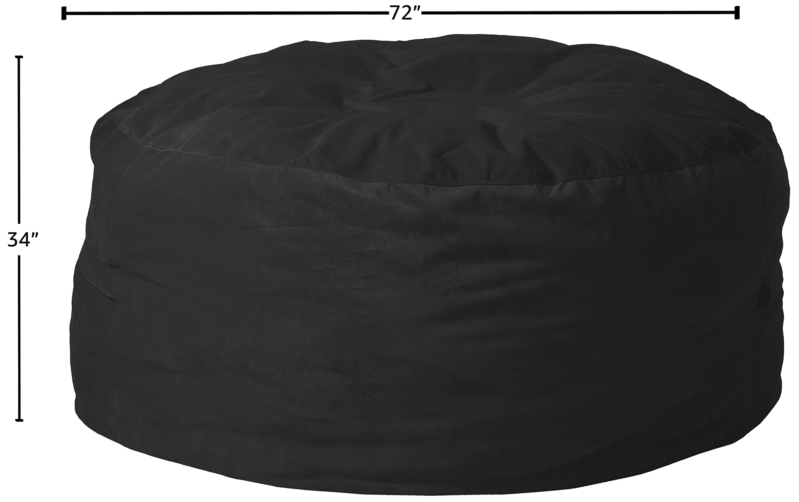 6-Foot Chill Sack Bean Bag Chair Cover in Dark Gray Pebble - Ultra Soft & Durable for Living Room, Bedroom, or Game Room Relaxation