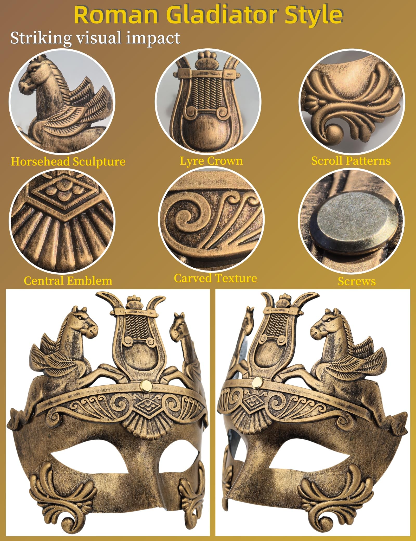 Ubauta Venetian Couple Masks for Masquerade Balls, Prom, Mardi Gras & Weddings - Elegant Wall Decor for Home & Party Decorations