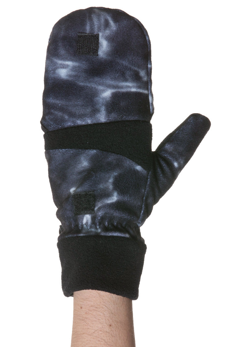 Women's Fingerless Polar Fleece Gloves - Aqua Color Thermal Mittens for Outdoor Activities, Running, Hiking & Cold Weather