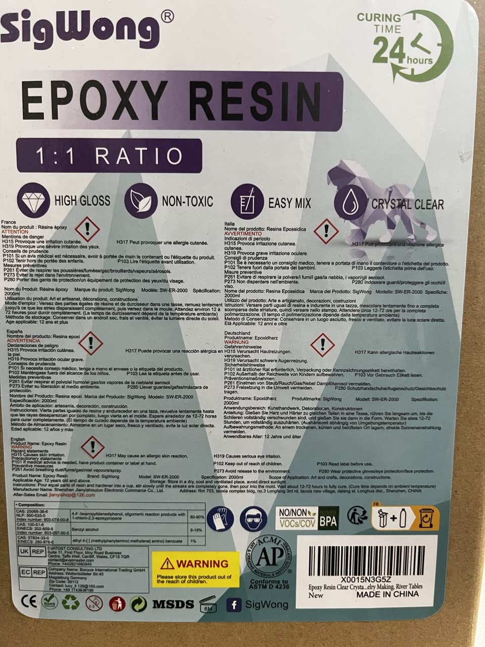 Premium 68oz (2L) Clear Epoxy Resin Kit - 2-Part Crystal Coating for Art, Crafts, Jewelry Making, Woodworking & River Tables - Perfect for DIY Projects, Countertop Protection & Creative Resin Casting